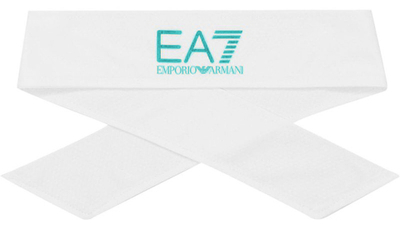 Теннисная бандана EA7 Woven Headband - white/blue caracao