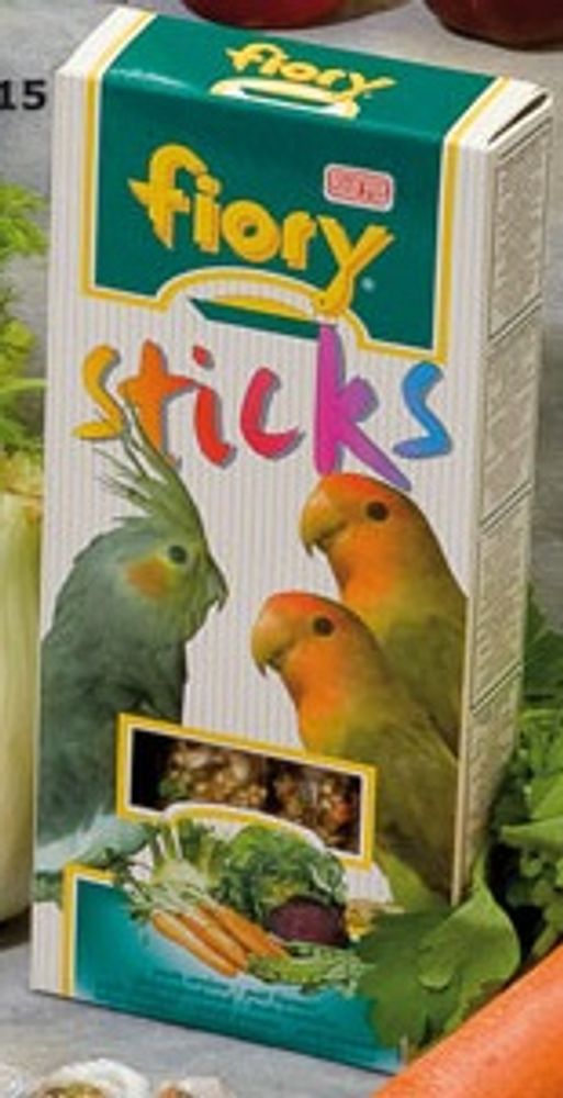 FIORY Sticks taste vegetables палочки для средних попугаев с овощами 120 г