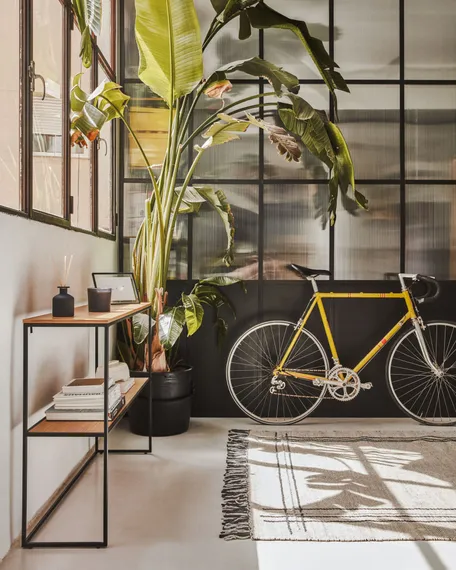 Yoana Консоль из дубового шпона и черного металла 120 x 80 cm