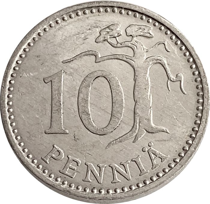10 пенни 1983-1990 Финляндия