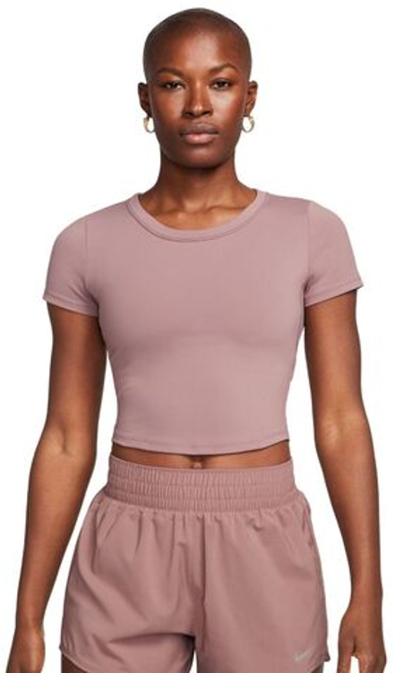 Женская теннисная футболка Nike One Fitted Dri-Fit Short Sleeve Top - Розовый