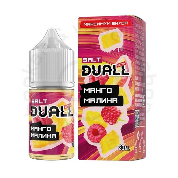 Безникотиновая жидкость для ЭСДН DUALL EXTRA ZERO с ароматом манго и малины, 28мл, 0мг/см3 (M)
