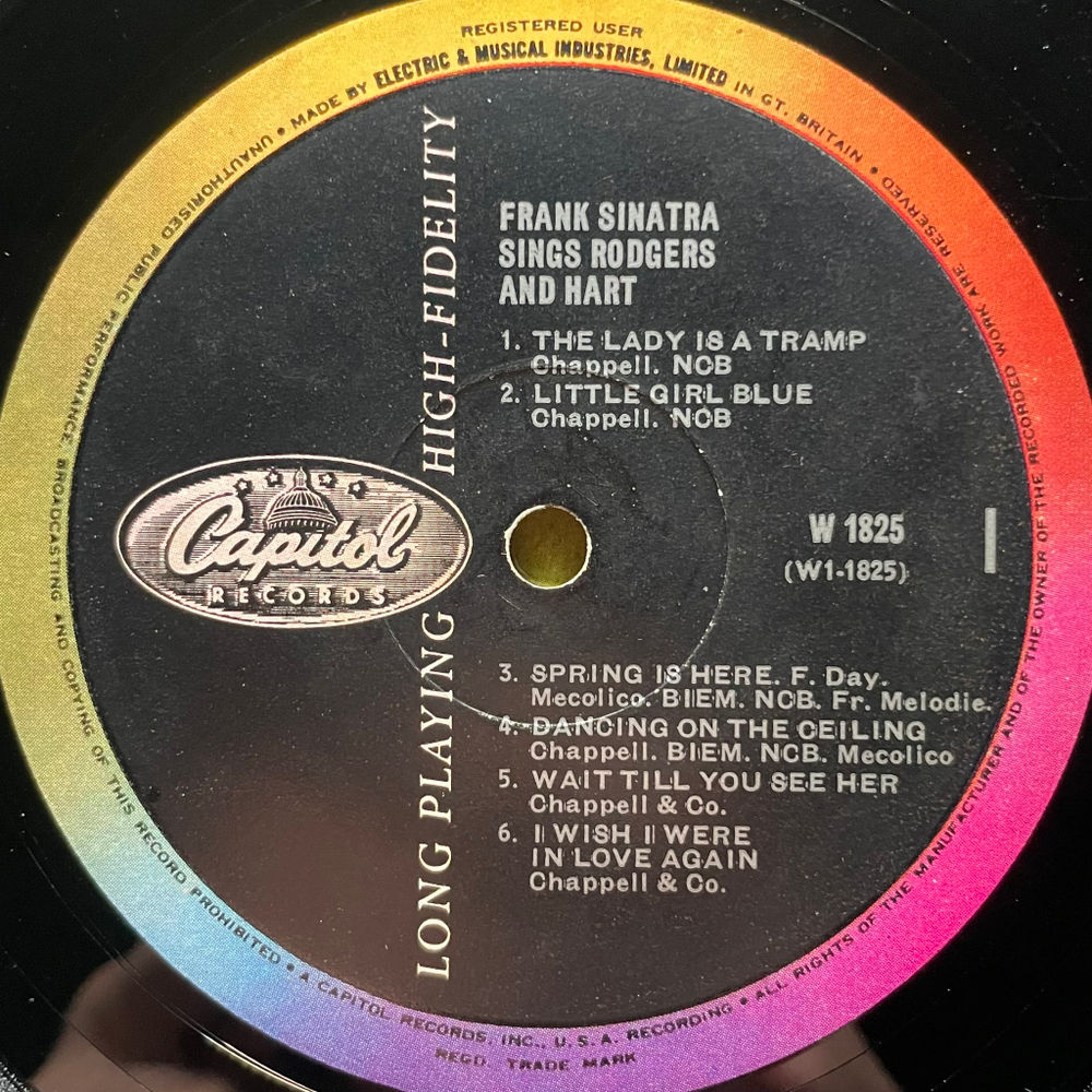 Frank Sinatra ‎– Sings Rodgers And Hart (Англия 1962г.)