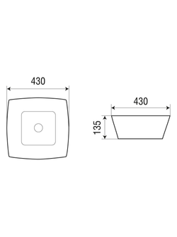 Раковина накладная WeltWasser WW  ELBACH 2076 430х430х135