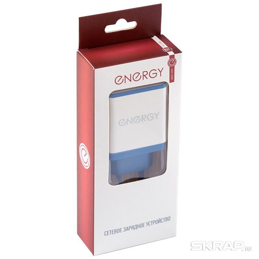 Сетевое зарядное устройство Energy ET-34, 3 USB разъёма, 2,1А, цвет - белый