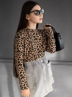 Леопардовый лонгслив детский