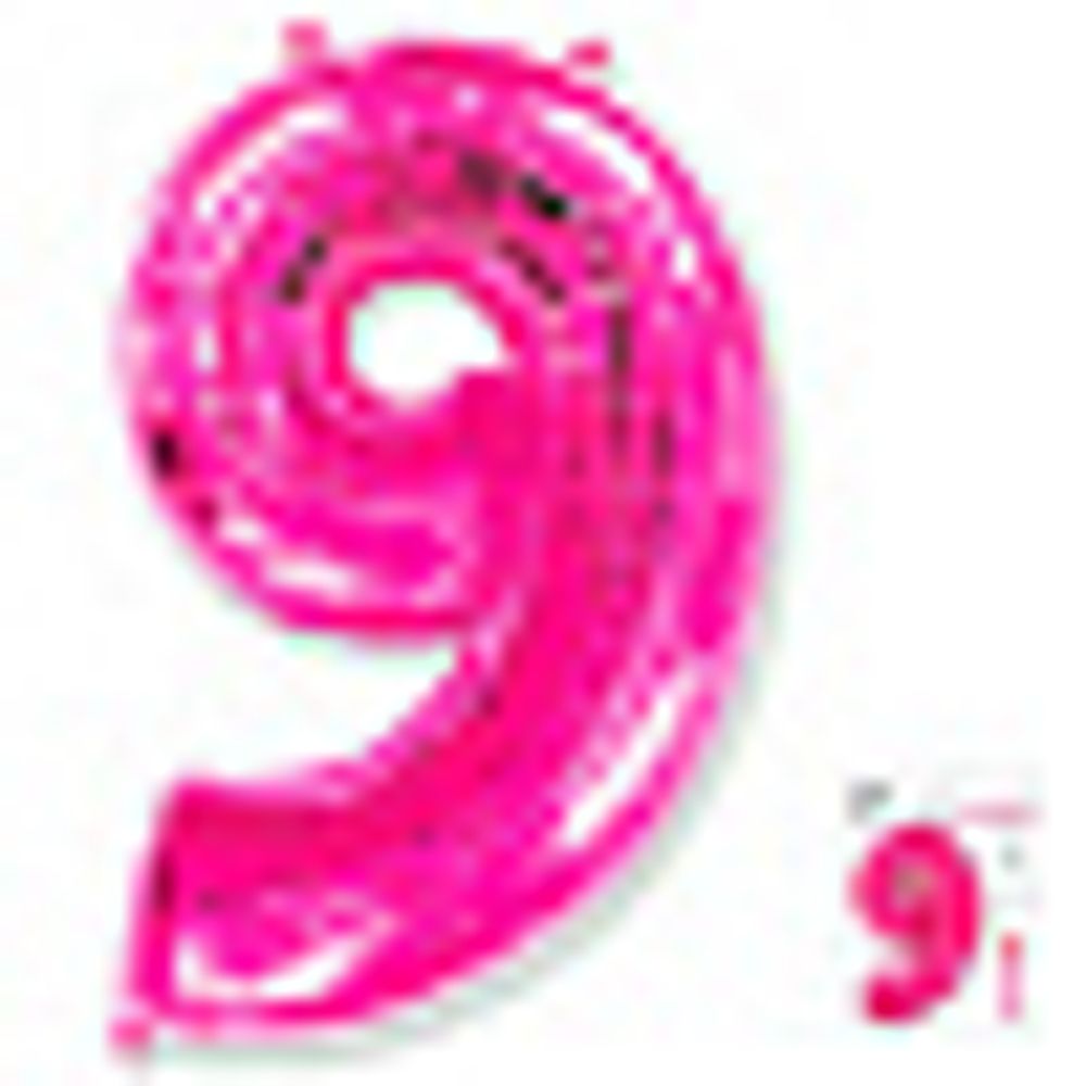 FM Шар 40" / 102 см "Цифра 9" фуксия фуше (БГ-60)