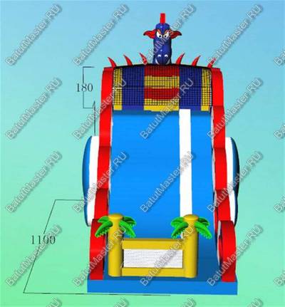 Коммерческий надувной батут-горка "Дракон" 11*6*8,5 м