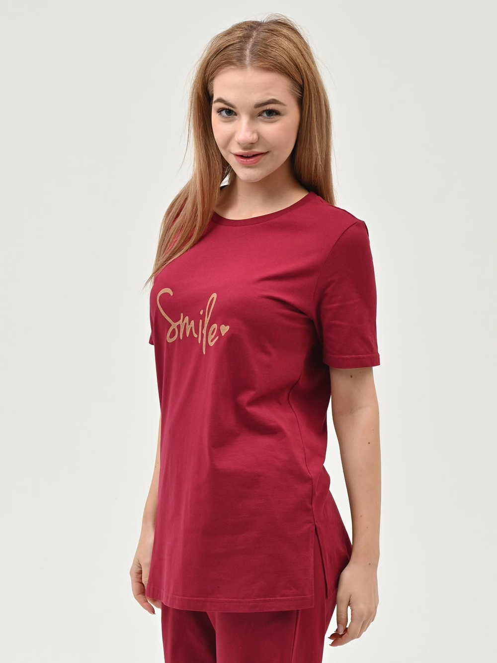 Брючная пижама Smile цвет бордовый