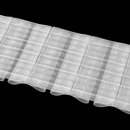 Шторная лента Oz-Is арт. 4458 МР SOFT много-карманная, бантовые складки, коэф. сборки 1:3,0; цвет прозрачный (ширина 120 мм)