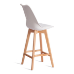 Стул барный TULIP BAR (mod. C1014H-1) / 1 шт. в упаковке пластик/дерево, 42 х 47,5 х 104 см, White (Белый) 70029/ натуральный