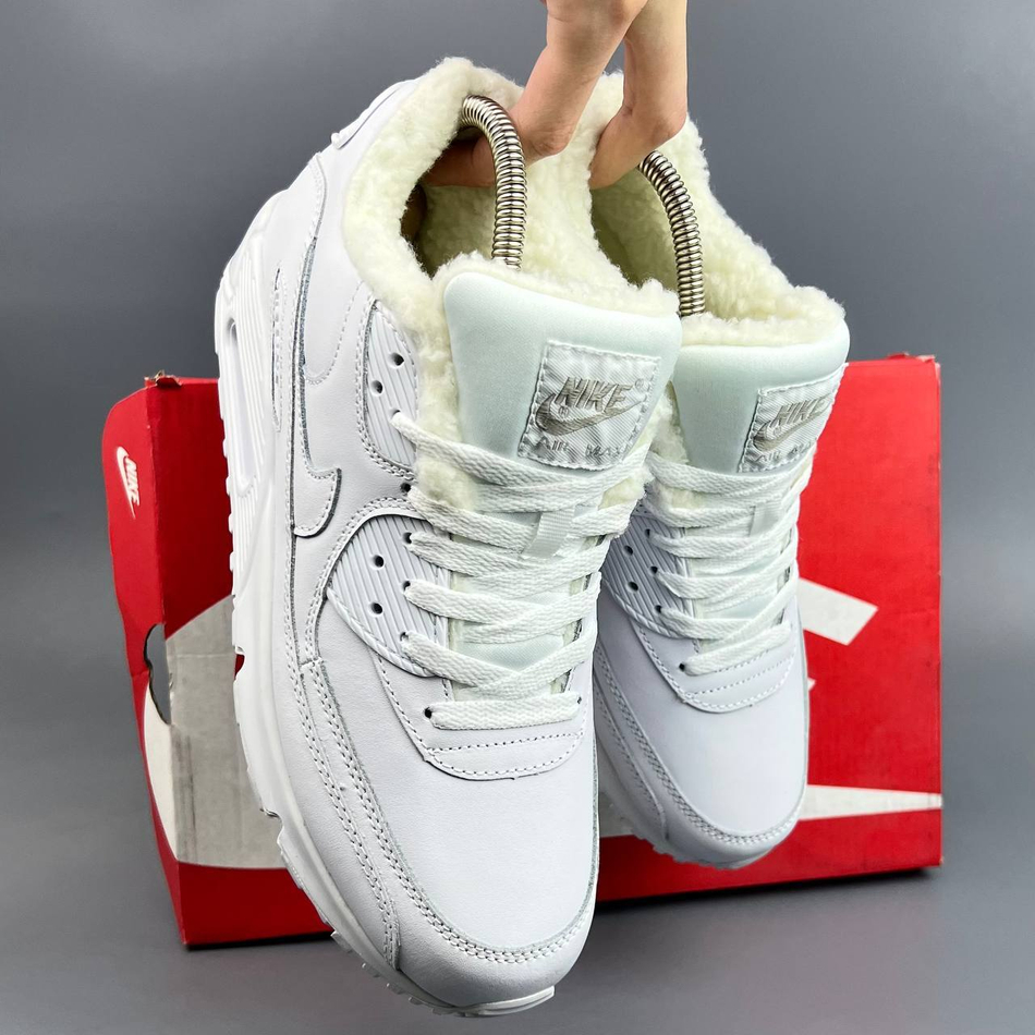 Кроссовки Nike Air Max 90 на меху #400 (бел.)