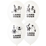 Шар латексный 35см Game over (Белый)
