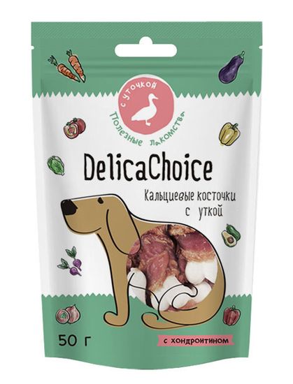 DelicaChoice Лакомство для собак "Кальциевая косточка с уткой"