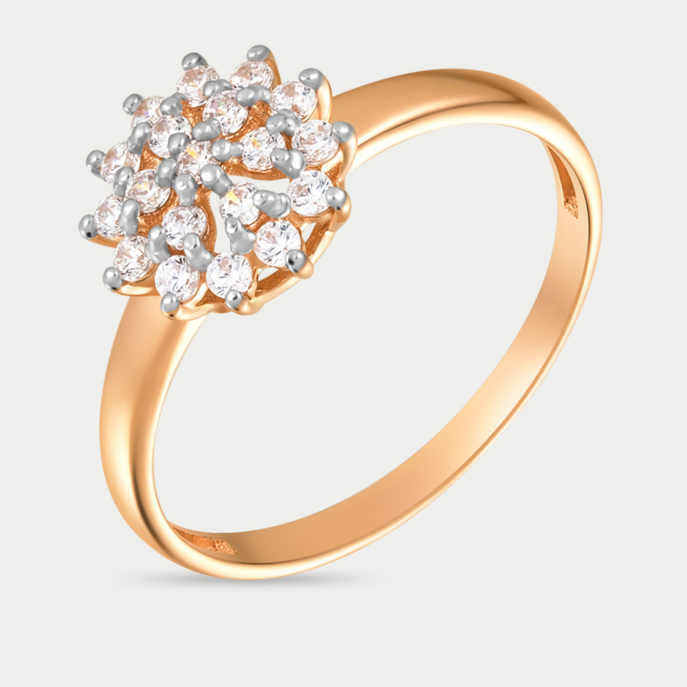 Кольцо женское из розового золота 585 пробы с фианитами (арт. 70229700)