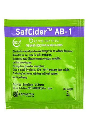 Дрожжи для сидра Fermentis "SafCider AB-1", 5 г.