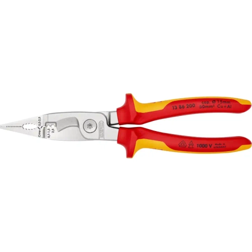 Электромонтажные клещи хромированные 200 мм Knipex 13 86 200