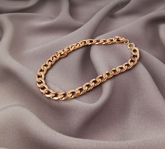 Цепочка толстая бижутерия, цвет золотой