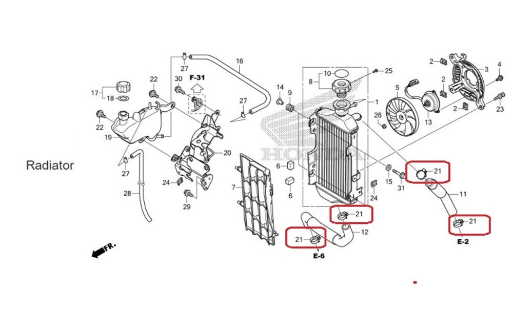 19517-ML7-691. CLAMP, HOSE, 22-29MM