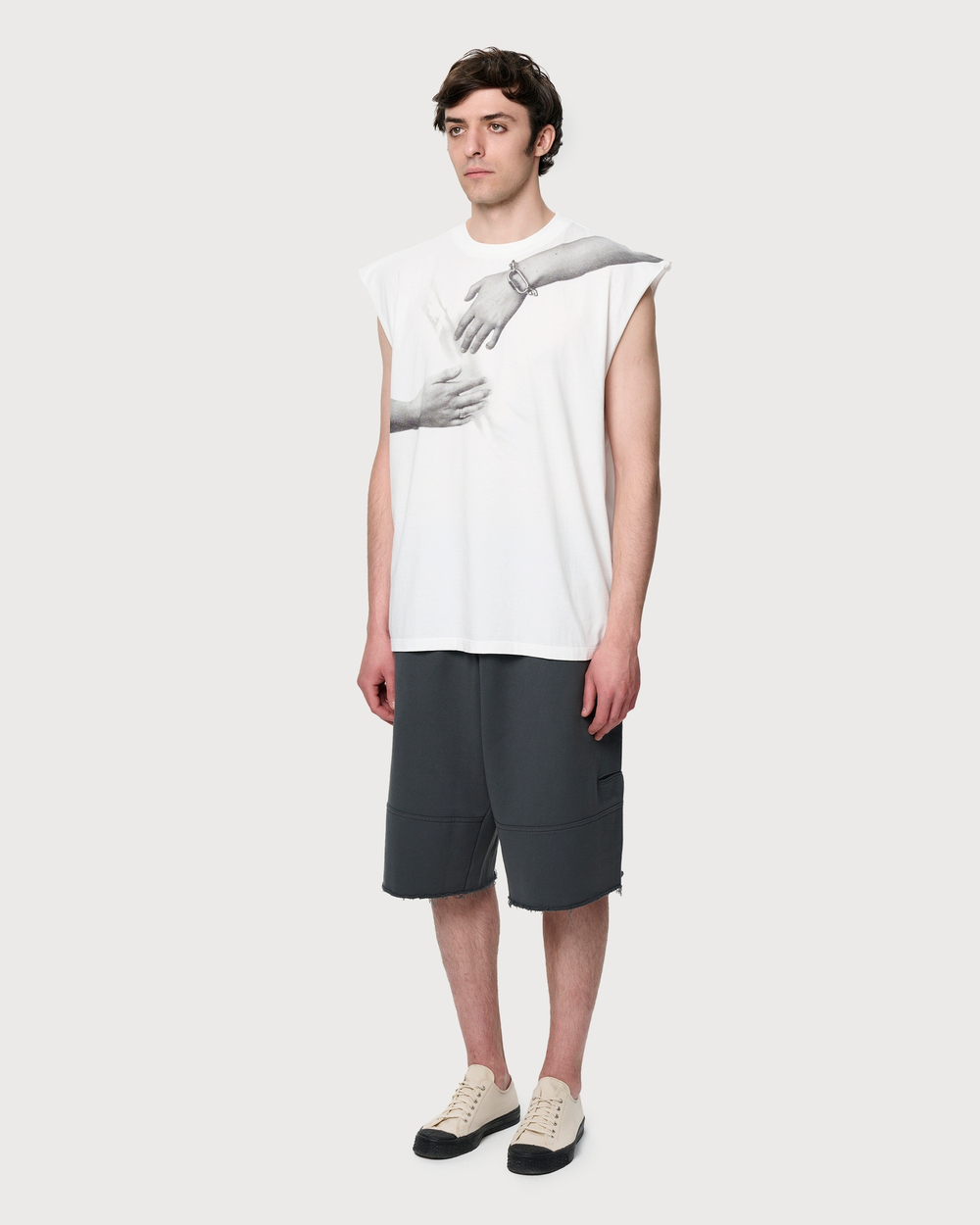 MM6 MAISON MARGIELA ФУТБОЛКА БЕЗ РУКАВОВ МУЖСКАЯ С ПРИНТОМ БЕЛАЯ