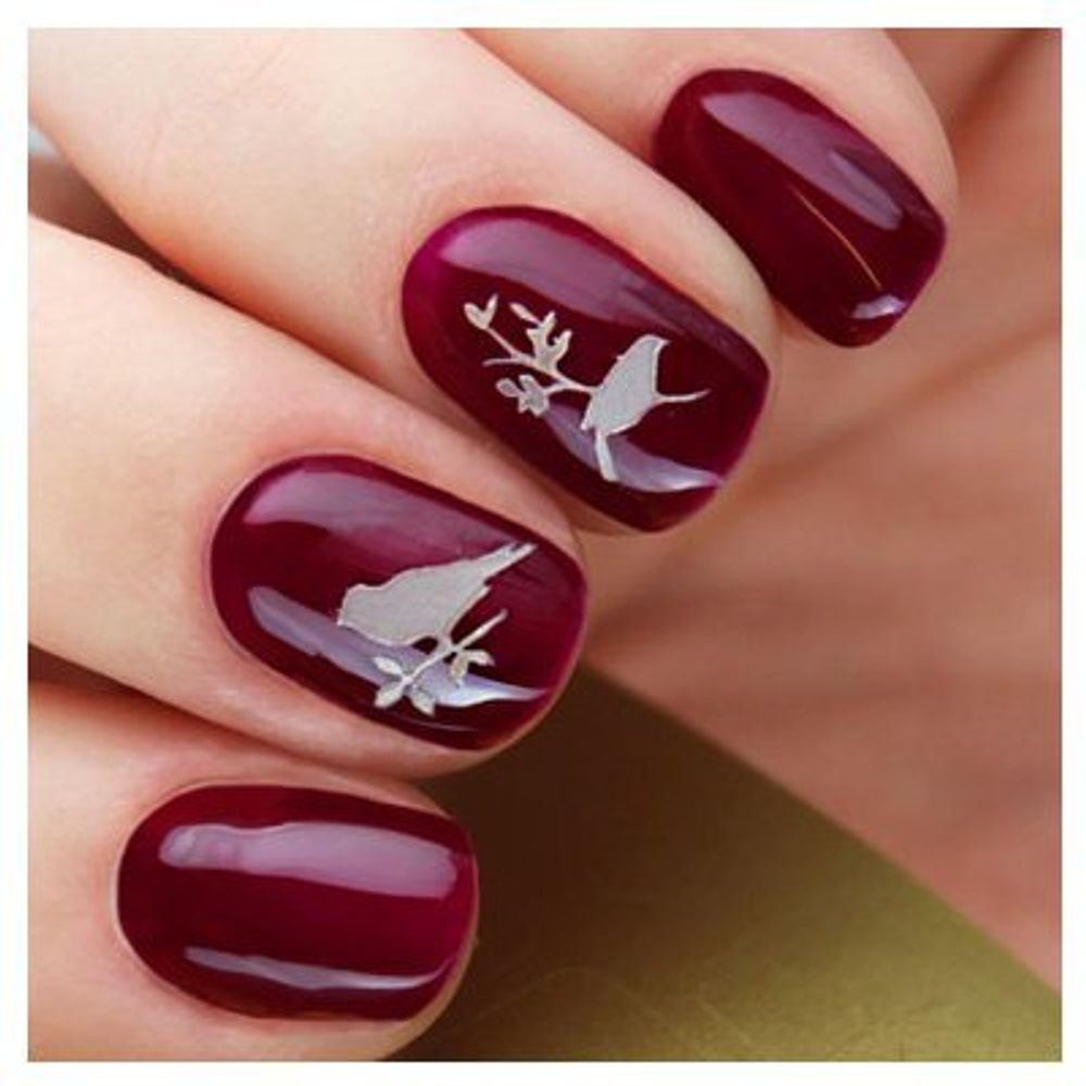 IRISK Трафарет для дизайна ногтей №63, серебро