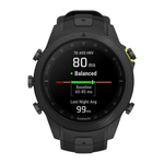 Спортивные часы Garmin MARQ Athlete (Gen 2) Carbon Edition, чёрный силиконовый ремешок Безель и корпус из углеродного волокна и титана, AMOLED-дисплей с куполообразным сапфировым стеклом. Ремешок с классической застёжкой — на запястье обхватом 135–213 мм