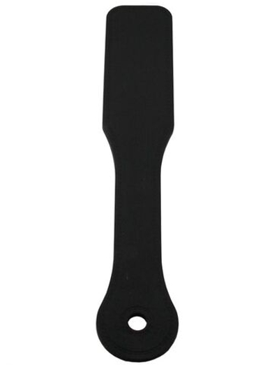 Черная гладкая силиконовая шлепалка - 33 см. (Цвет: черный)