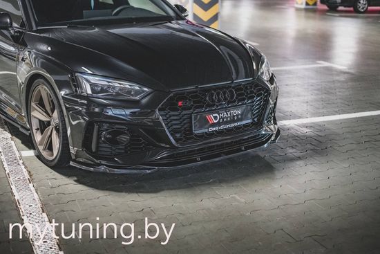 Сплиттер бампера переднего V.1 для AUDI RS5 B9 рестайлинг (19-...)