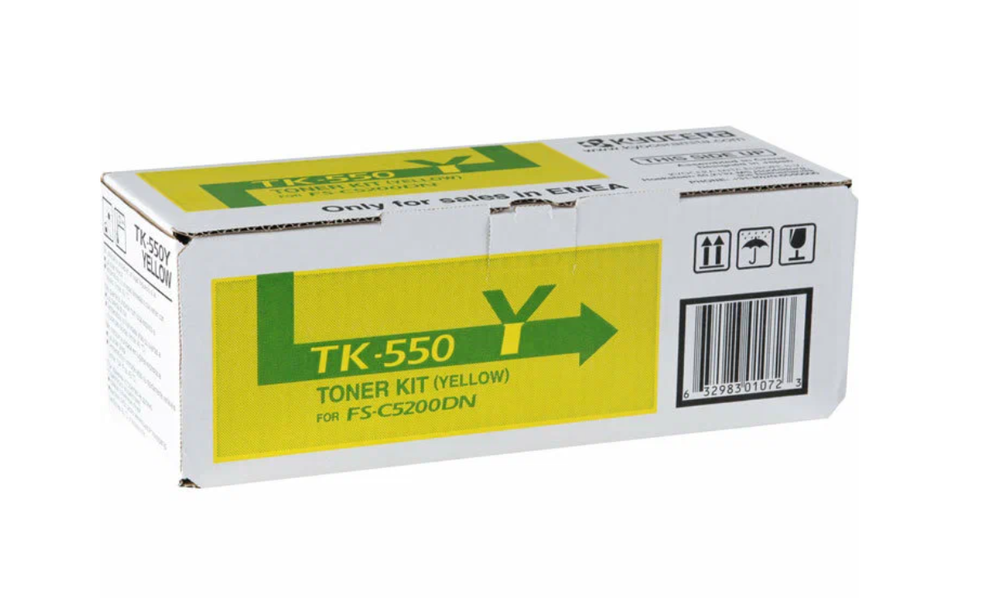 Картридж для лазерного принтера Kyocera TK-550Y, 6000 страниц, жёлтый