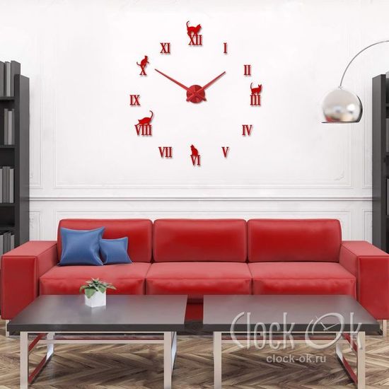 Настенные 3D часы Charm Cat