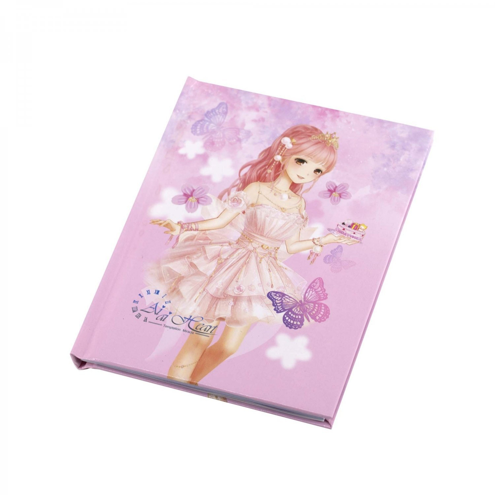 Блокнот в футляре, 14,5 см * 20,5 см, 7БЦ, Alingar, ламинация, замочек, вн.блок с дизайном, в линию, 45 л., "Принцесса с тортиком"