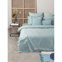 Комплект постельного белья полутораспальный из сатина голубого цвета из коллекции Essential