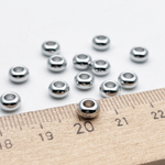 Бусина, цвет серебро (родий), размер 3,3*5,9 мм, цена за 10 шт