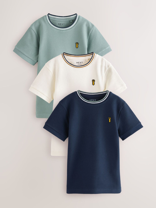Футболка для мальчика Next E66-200, 3 шт., Синий, Молочный, Зеленый