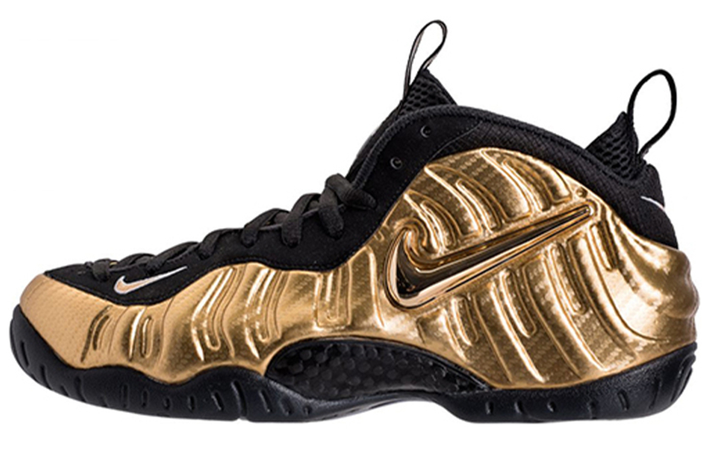 Air foamposite pro black metallic gold on sale