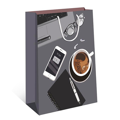 Пакет подарочный "Для тебя", Серый  18*10*22,3 см