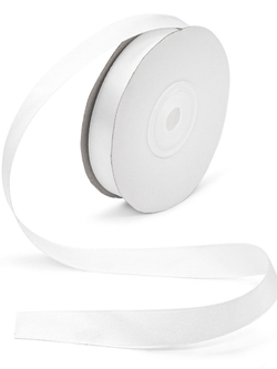 Лента атласная 1.2 см х 22.86 см белая, 1 шт