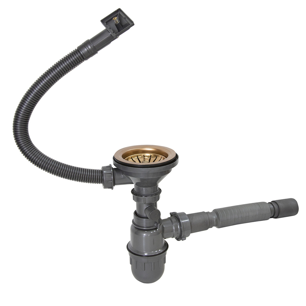 Мойка настол.монтаж 50х50 (3,0) вып 3 1/2  MIXLINE PRO С ФАСКОЙ 20см с сифоном (бронза)