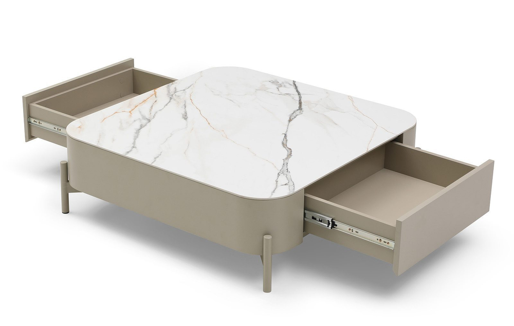 Стол журнальный CT2360 (90) бежевая матовая керамика/DR#45/бежевый