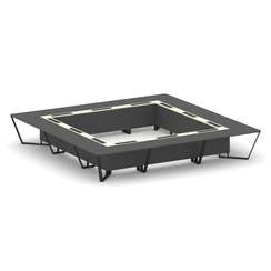 Steel Meet Стол переговорный квадратный KMK-PR.B.SP-24K Антрацит/Ваниль Глянец/Металл Черный 4800*48