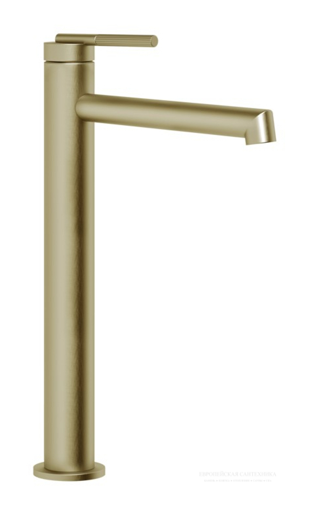Смеситель для раковины Gessi Ingranaggio, высокий, с длинным изливом, без донного клапана, цвет Brushed Brass PVD