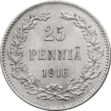 25 пенни (pennia) 1916 S (монета для Финляндии)
