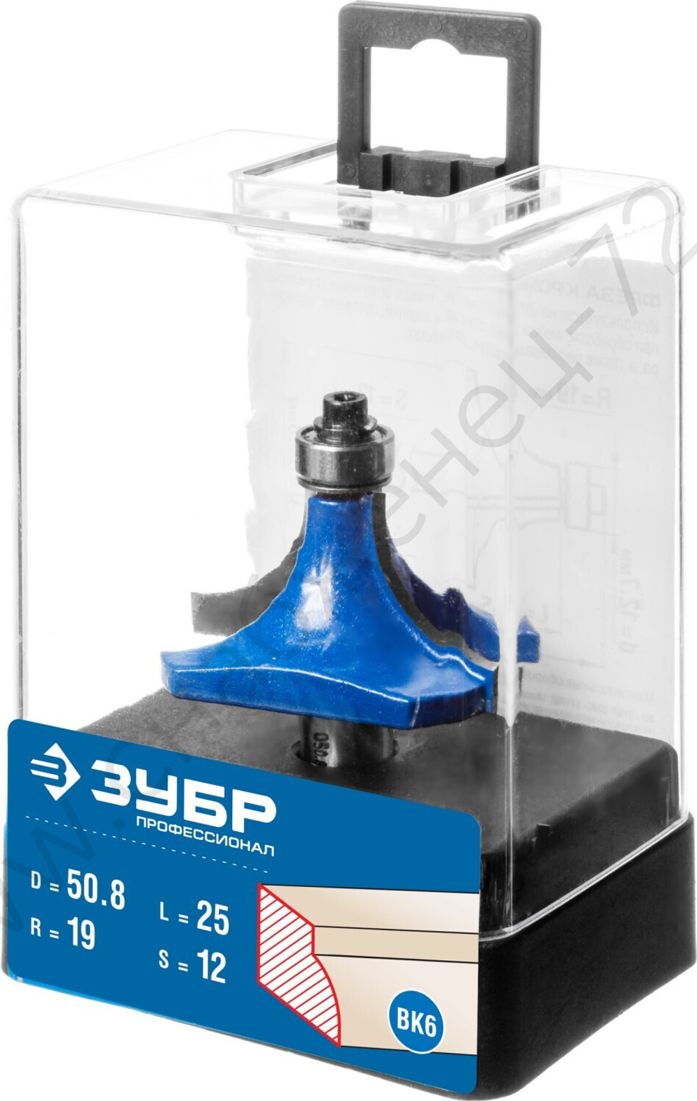 ЗУБР 50,8x25мм, радиус 19мм, фреза кромочная калевочная №1