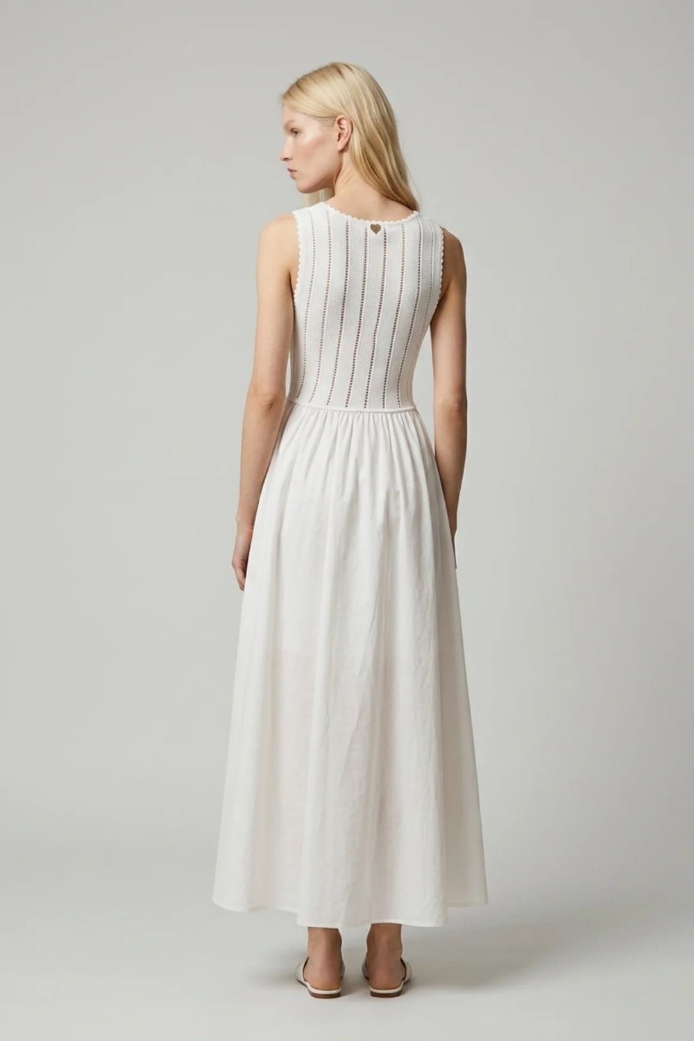 261LB3EDD White midi dress твинсет-2