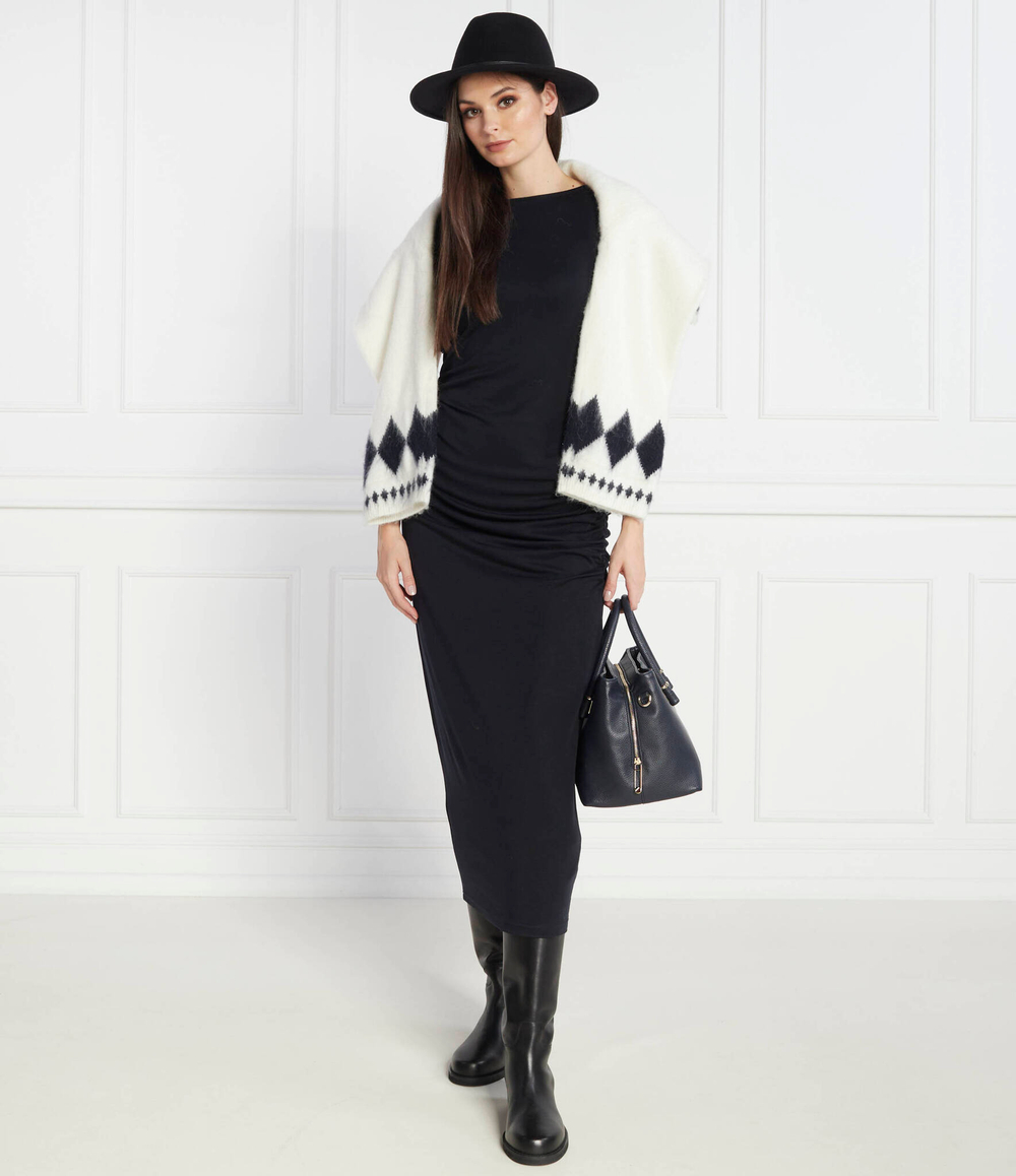 Платье SLASH NK ROUCHED Tommy Hilfiger - черный(WW0WW40289)