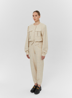 Брюки твидовые, молочный