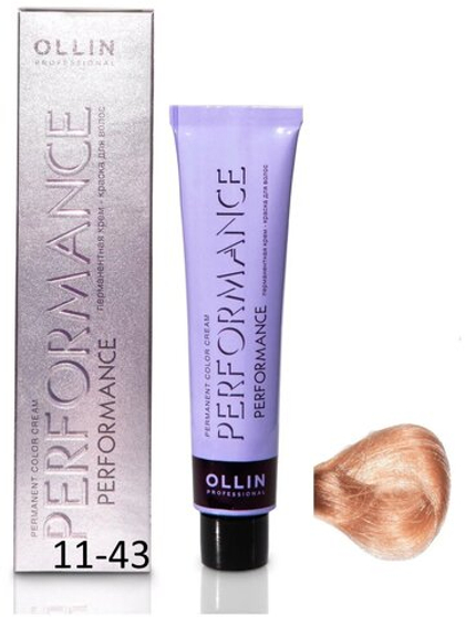 OLLIN PERFORMANCE 11/43 специальный блондин медно-золотистый 60мл Перманентная крем-краска для волос