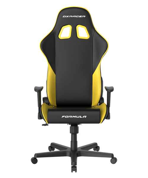 Кресло игровое DXRacer Formula OH/FD23/NY, Экокожа, Черный/Жёлтый