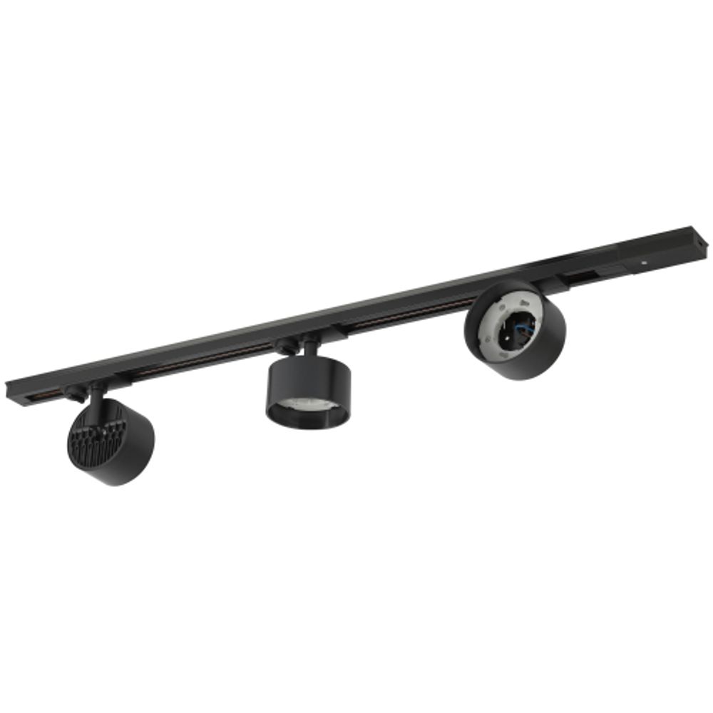 Комплект однофазной трековой системы ЭРА TR71-GX53-SET-3-1 BK под лампу GX53 черный | Комплекты трековой системы