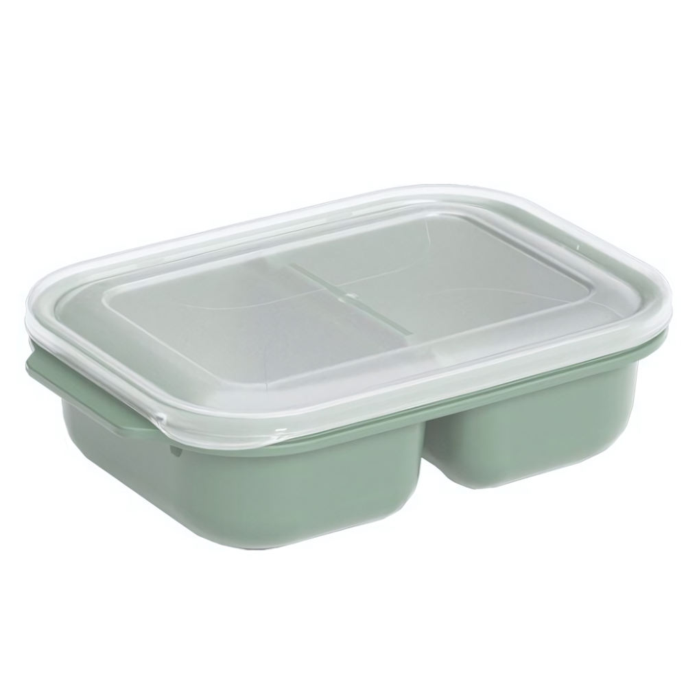 Контейнер прямоугольный двухсекционный 2*600 мл цвет оливковый